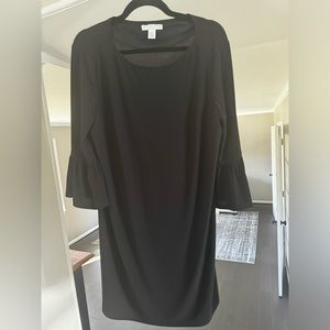 Women’s London Times Petite L Black 3/4 Trumpet Sleeve Sleeve Short Dress